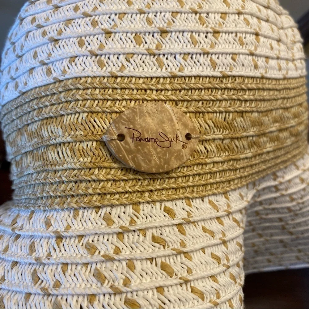 Panama Jack Natural Straw Sun Hat - Light Beige